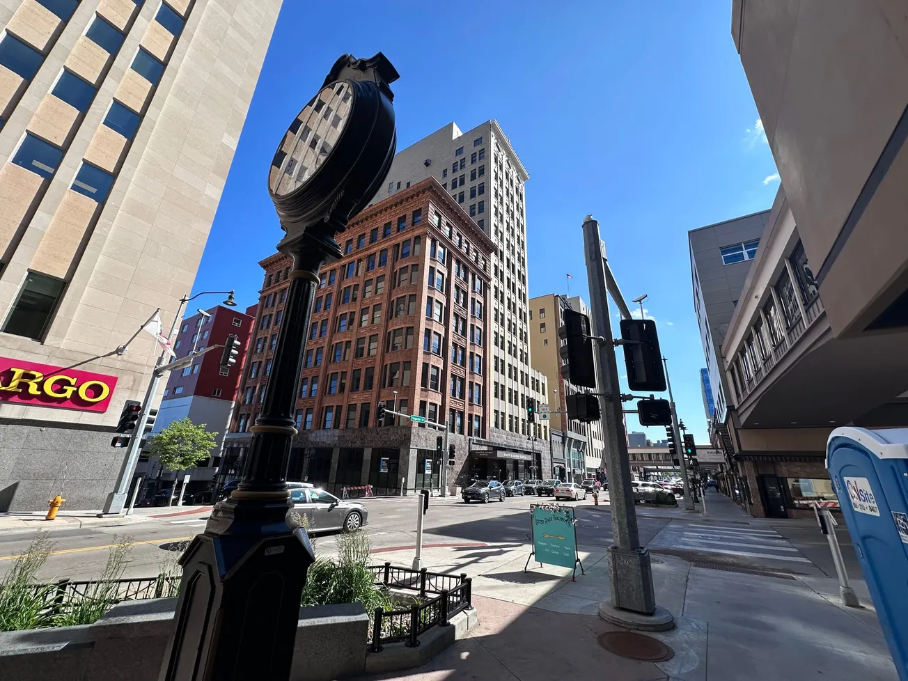 Downtown Duluth buildings and the historic street clock