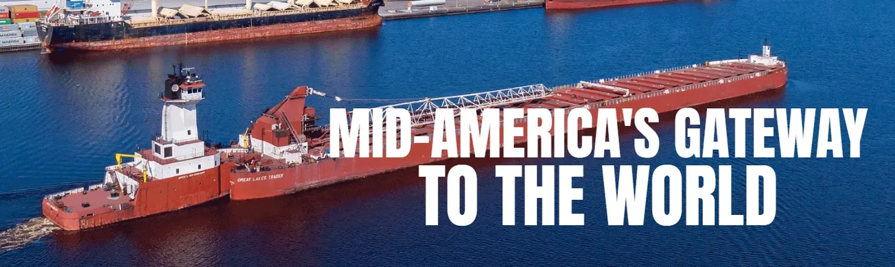 First oceangoing ships enroute to Duluth-Superior ports