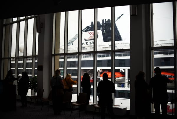 Viking Octantis cruise ship docked along DECC waterfront
